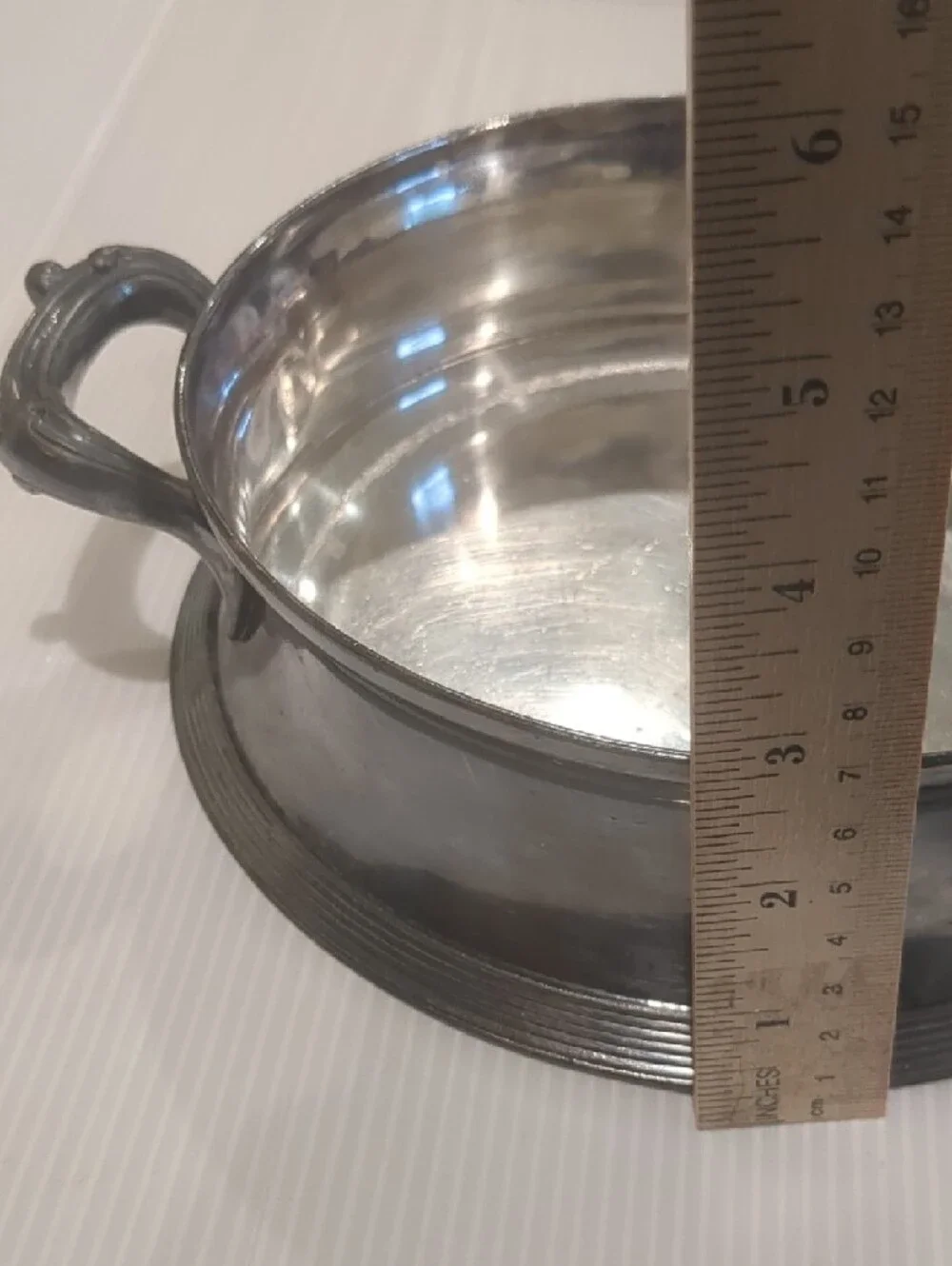 Antique Silver Double-Handled Serving Bowl
